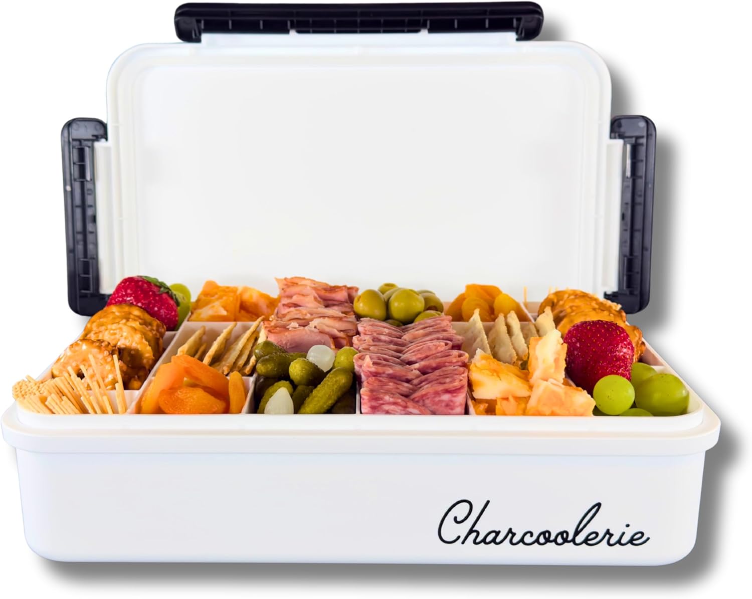 Charcoolerie Chilled Snackle Box, Divided Serving Tray, with Ice