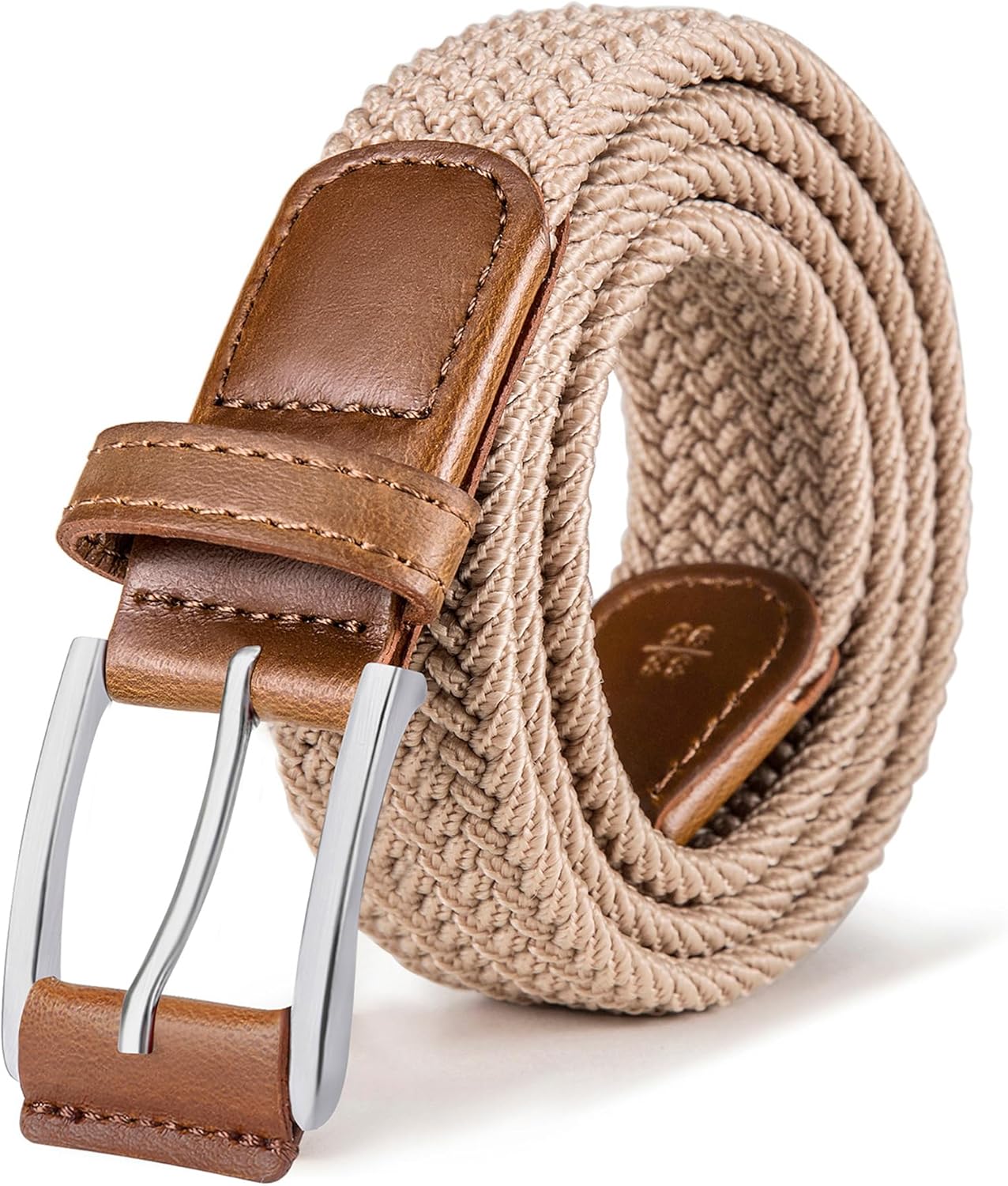 BULLIANT Stretch Belt Men,Mens Gift Woven Braided Web Belt 1 3/8