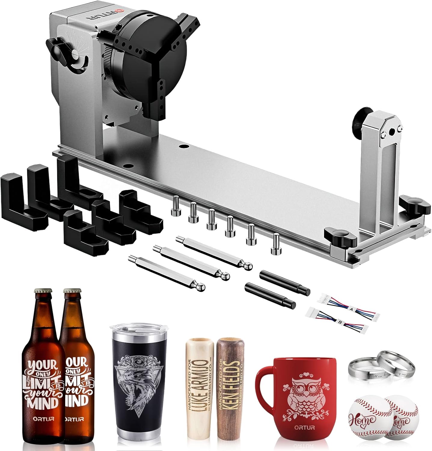 ORTUR YRC1.0, Y-axis Rotary Chuck for Most Laser Engravers, Jaw C