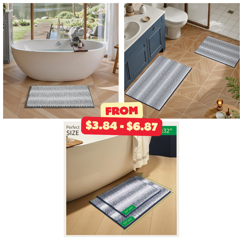 Bath Mats Plush Pom-Pom Super Absorbent