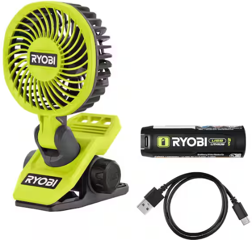 Home Depot Home Pick: YMMV | Ryobi USB Lithium Clamp Fan Kit with
