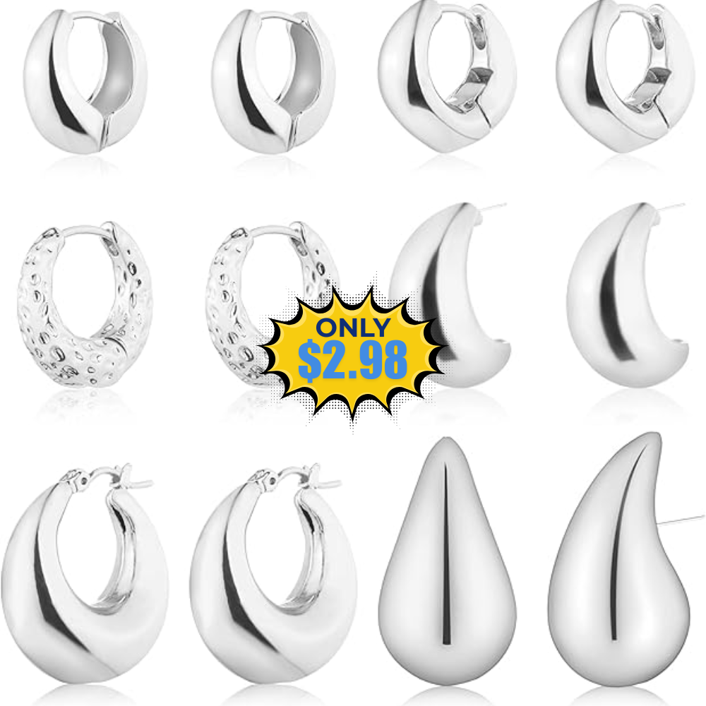 Wgoud 6 Pairs Hoop Earrings Set Deal at Store