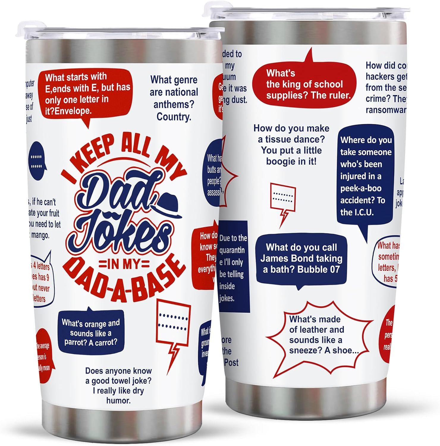 Ulrhpc Fathers Day Dad Gifts from Daughter Son: Dad Joke 20oz Tum
