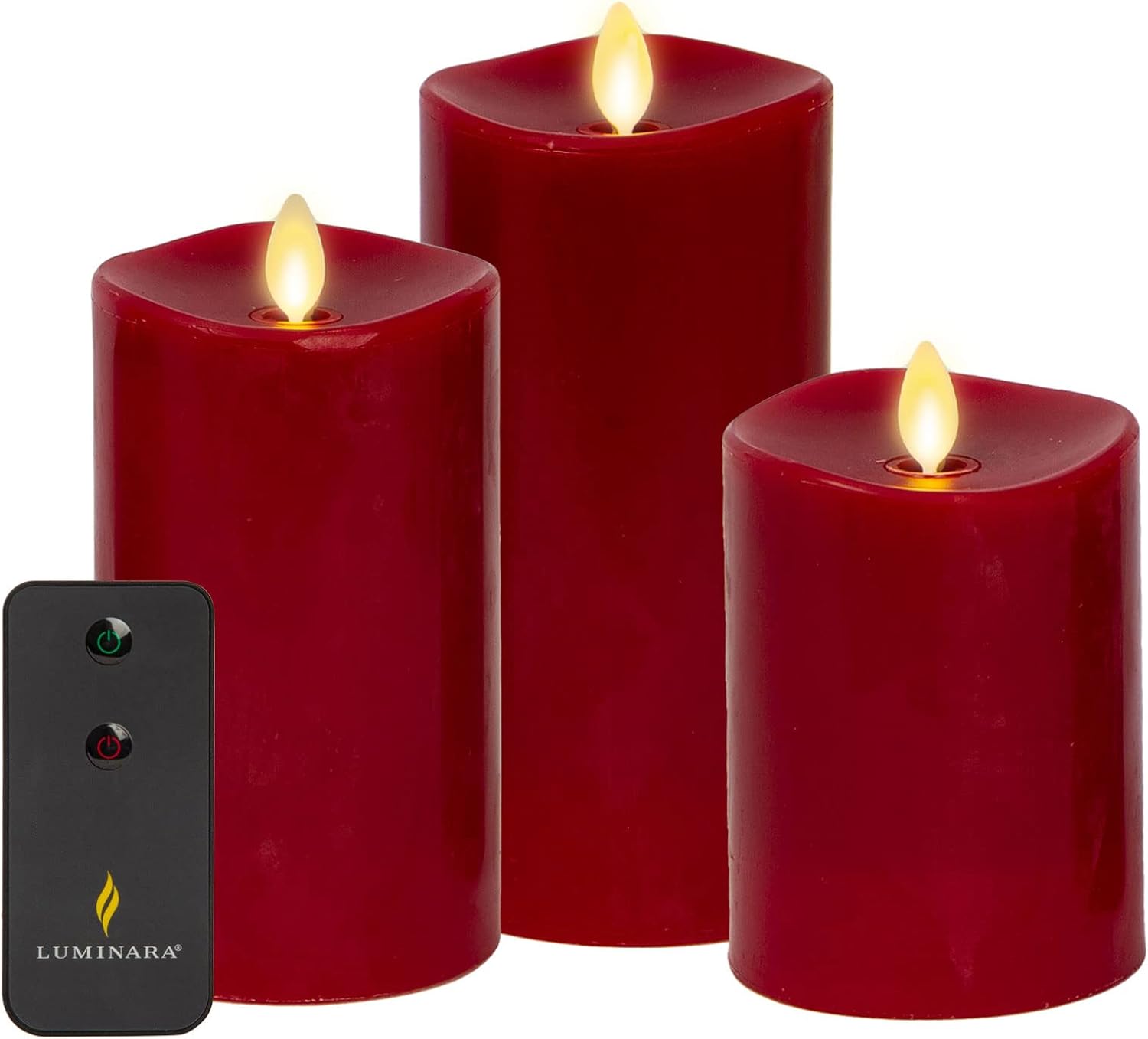Luminara Flameless Flickering Melted Edge Set of 3 Candles,  deal at Amazon