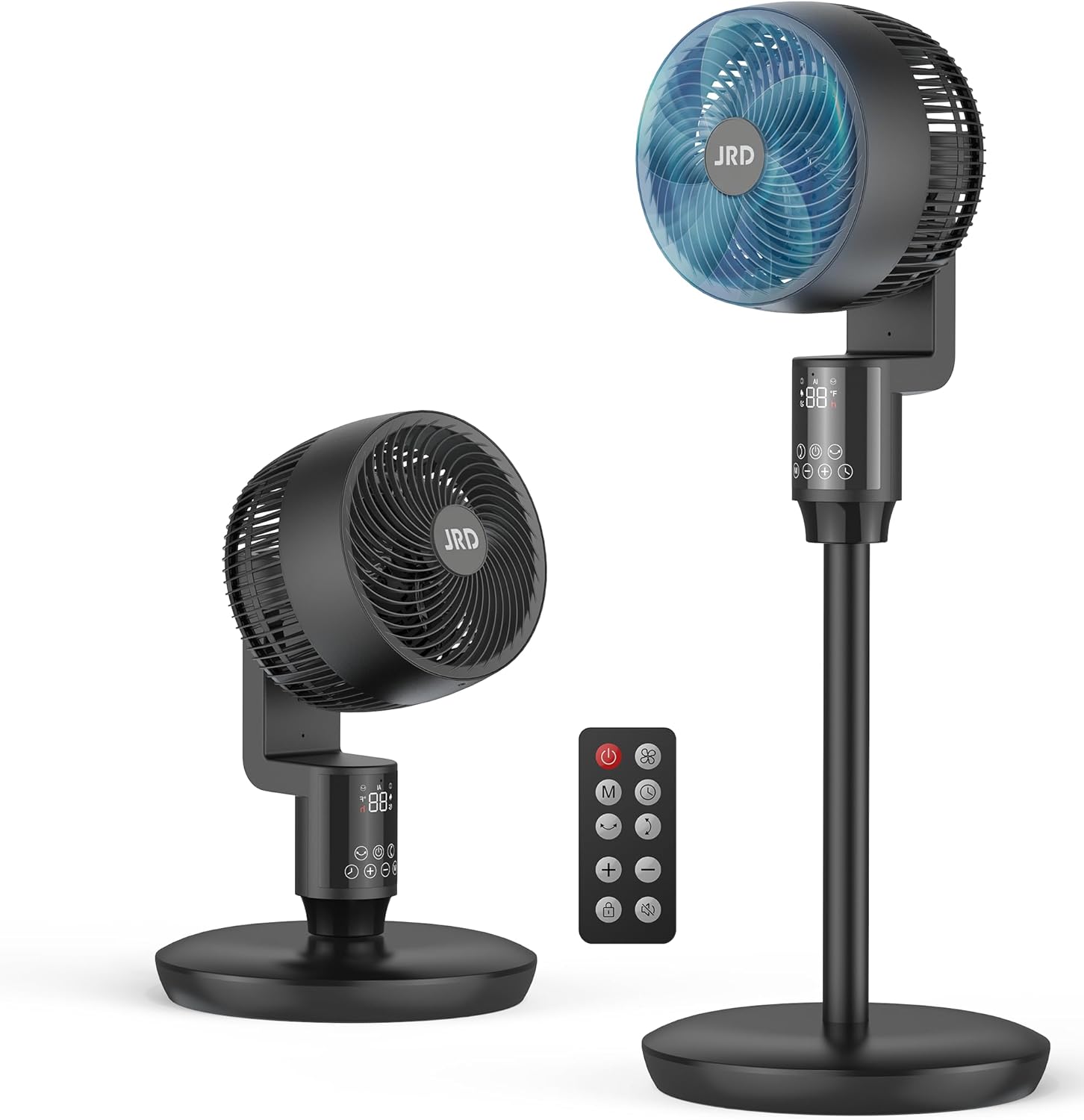 JRD Fan for Bedroom, 70° Oscillating Standing Fan, 100ft Pedestal