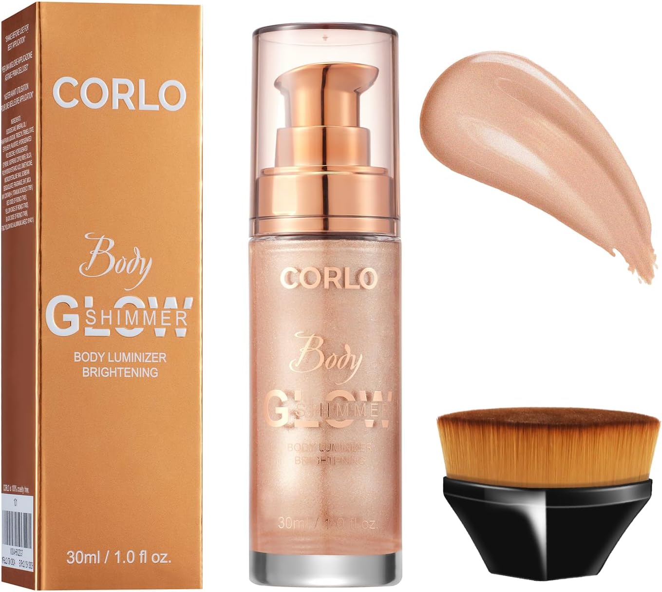 Corlo Body Shimmer Oil Rose Gold Liquid Glitter Face Luminizer Gl