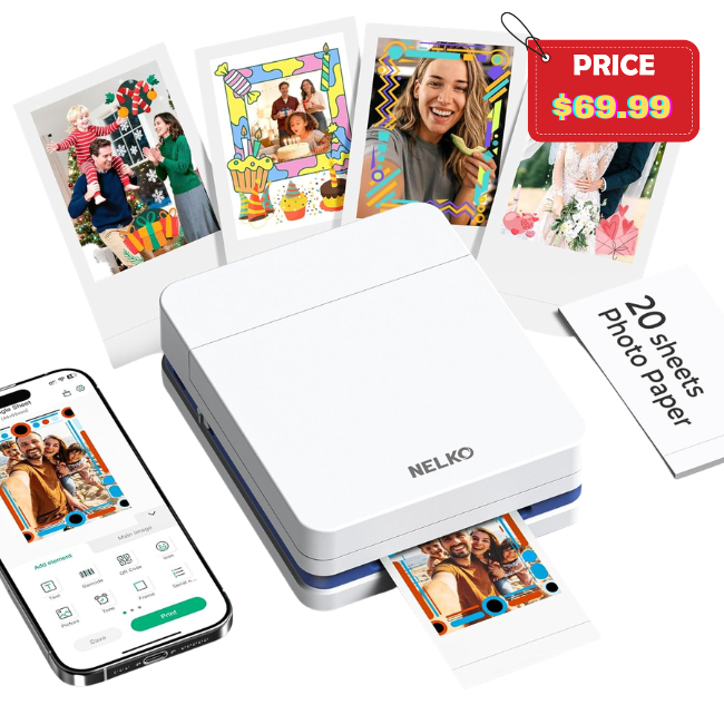 Rechargeable Portable Picture Printer Deal: Save 30%