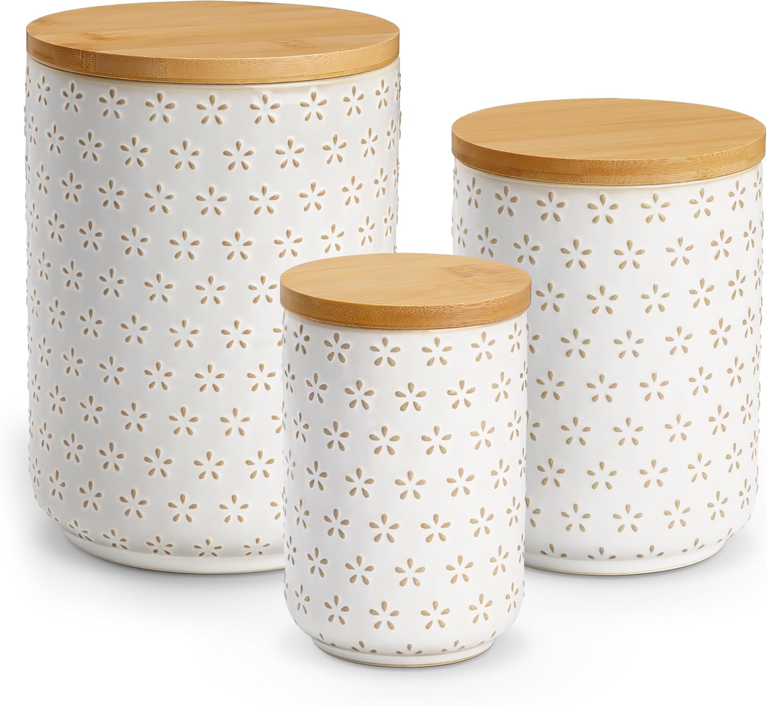 MALACASA LYDIA Ceramic Canisters Set Deal at Amazon: $49.99
