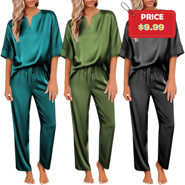 Satin Pajama Set Deal: Save 50% at Store