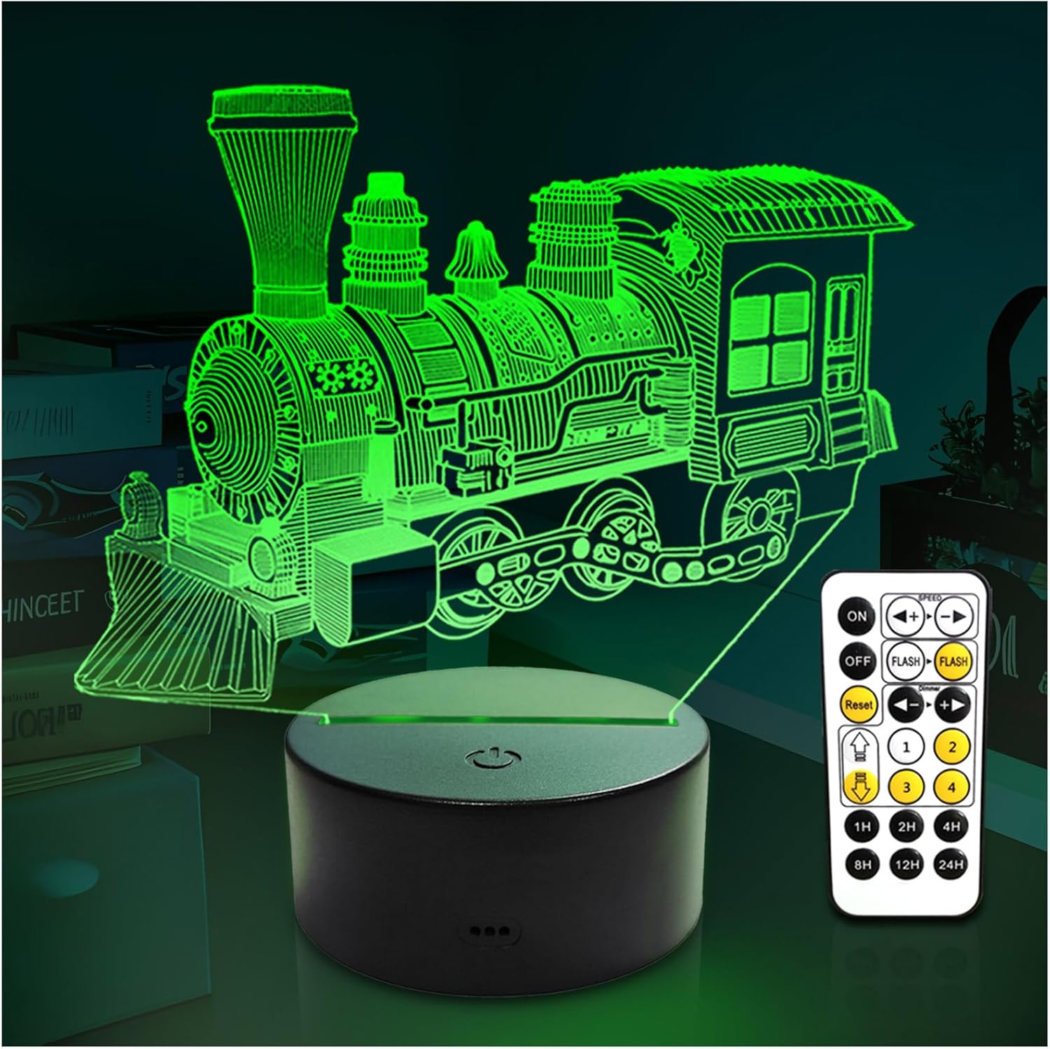 YODAFOOR Kids Steam Train Gifts Night Light, Multi Colors Change