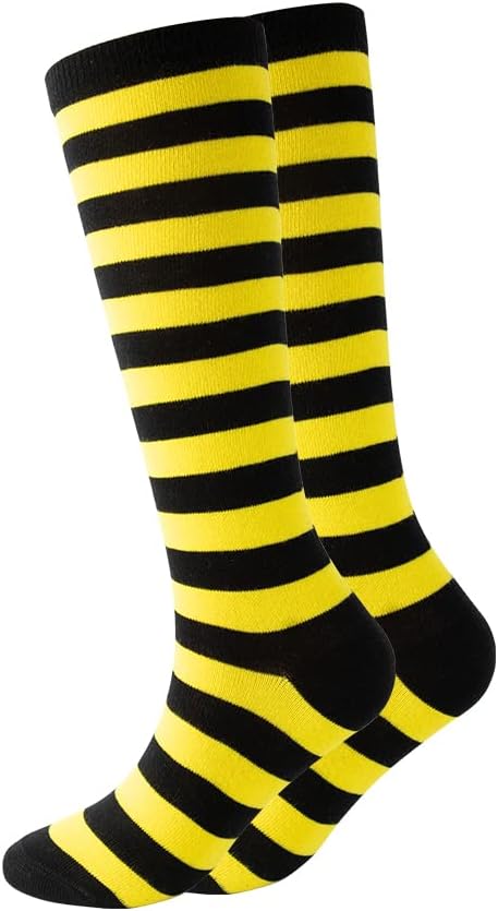 Cerebro Knee High Socks for Kids Stripes Girls Cotton Calf Athlet
