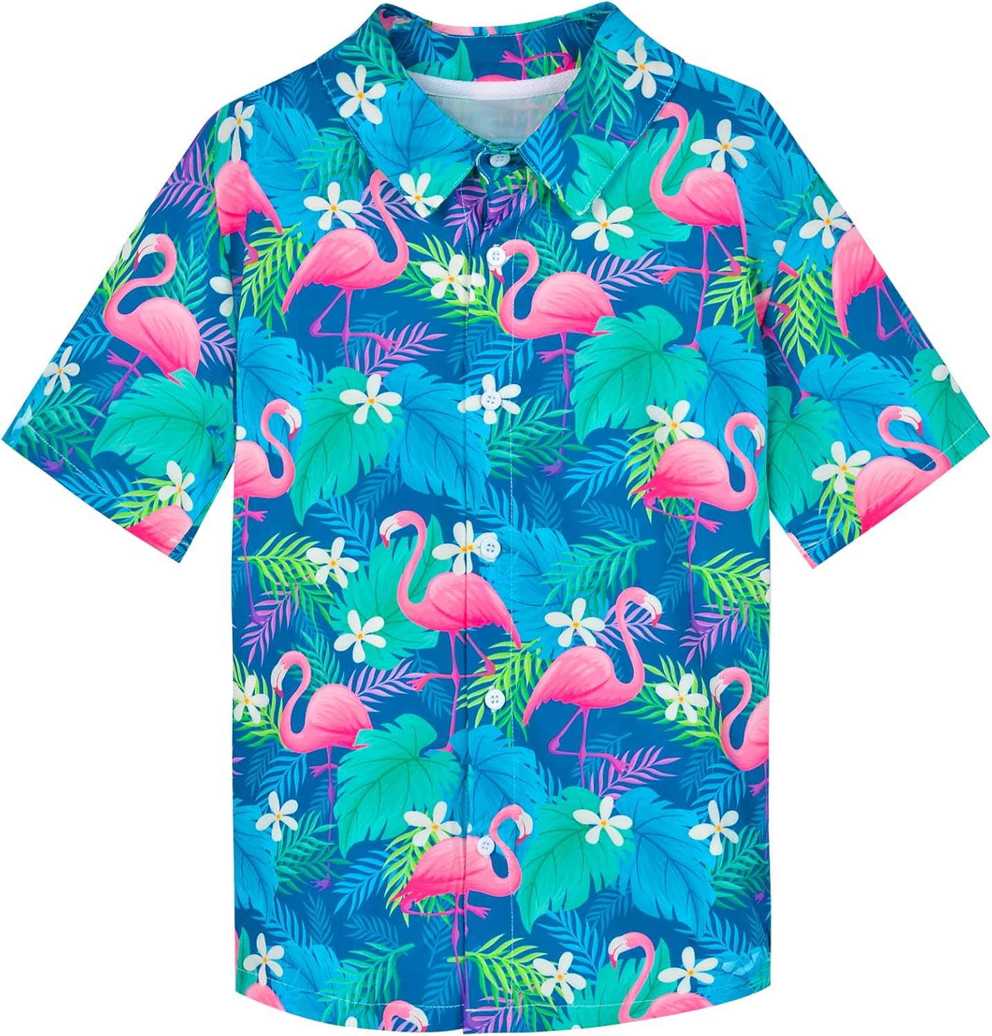 Kids Hawaiian Shirt Boys Button Down Shirt Short Sleeve with Prin