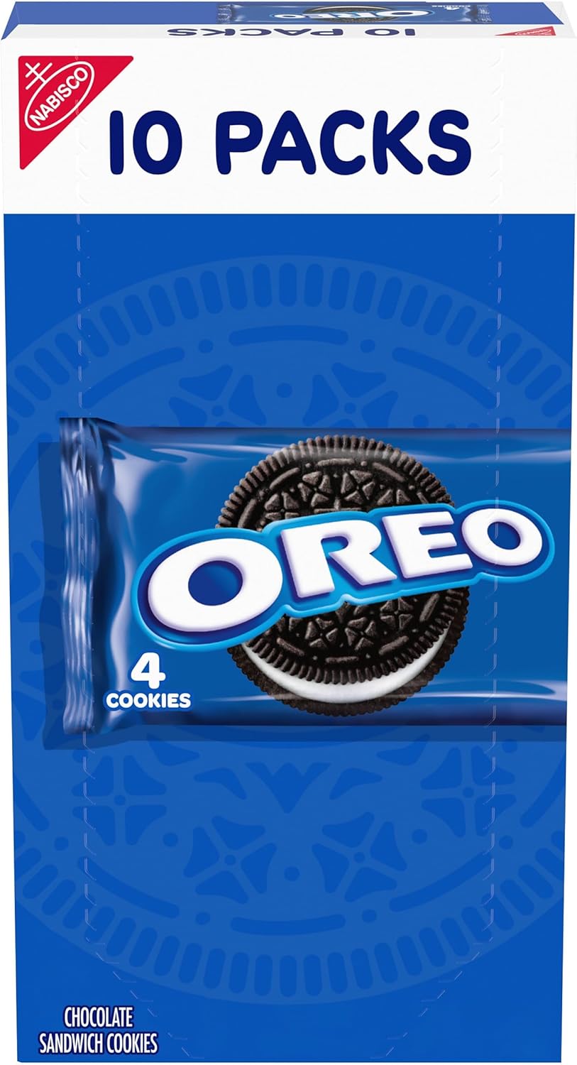 OREO Chocolate Sandwich Cookies, 10 Snack Packs (4 Cookies Per Pa