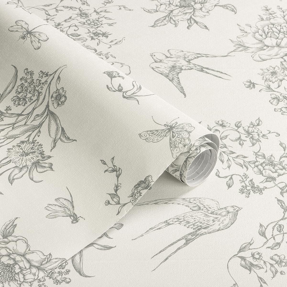 Froluya Floral Birds Peel and Stick Wallpaper Vintage Contact Pap