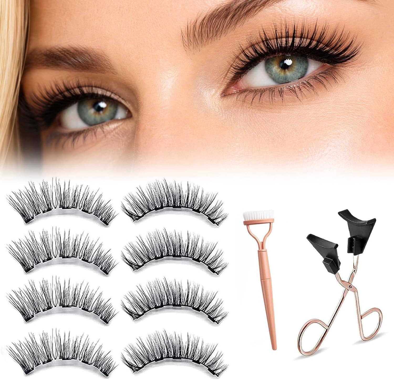Magnetic Eyelashes, Light Weight Natural Look False Eyelashes wit