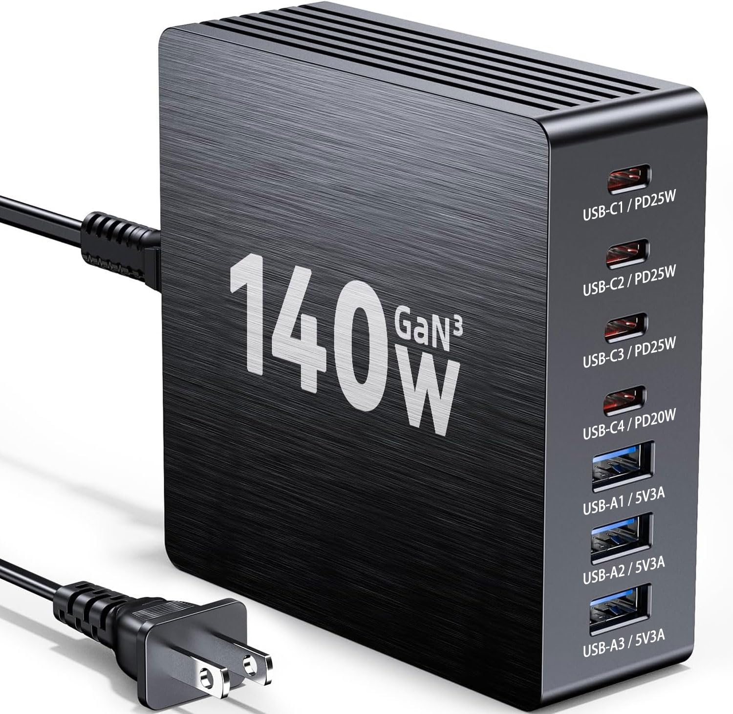 140W GaN III 7-Port Fast Charger Station Deal at Amazon