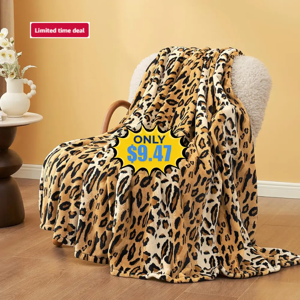 Cozy Bliss Leopard Print Fuzzy Throw Blanket Sale: Save 50%