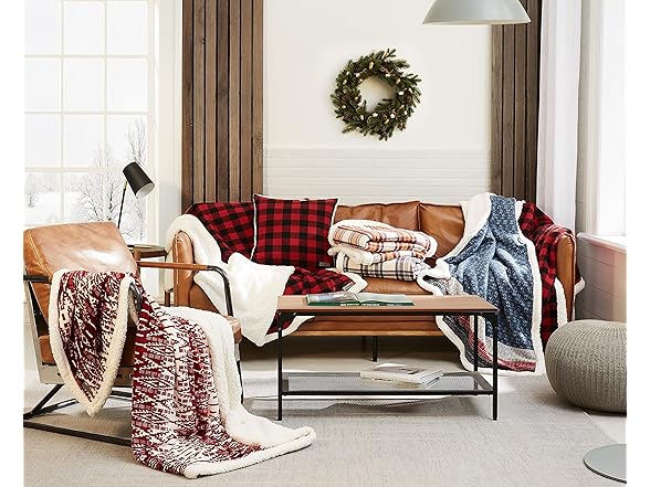 Eddie Bauer Flannel Sherpa Throw Blanket Deal at Woot