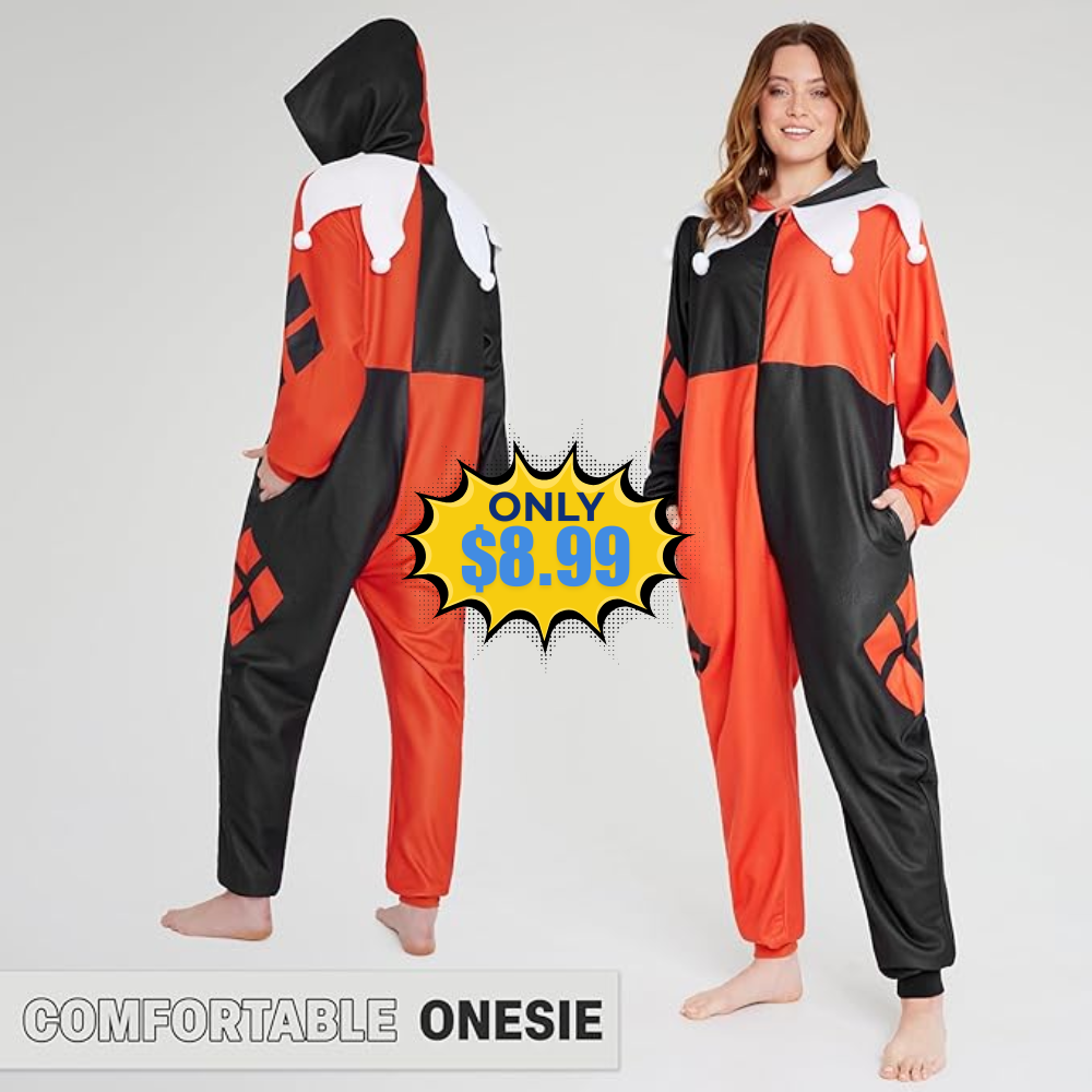 Harley Quinn Womens One Piece Pajamas Deal: Save 69%