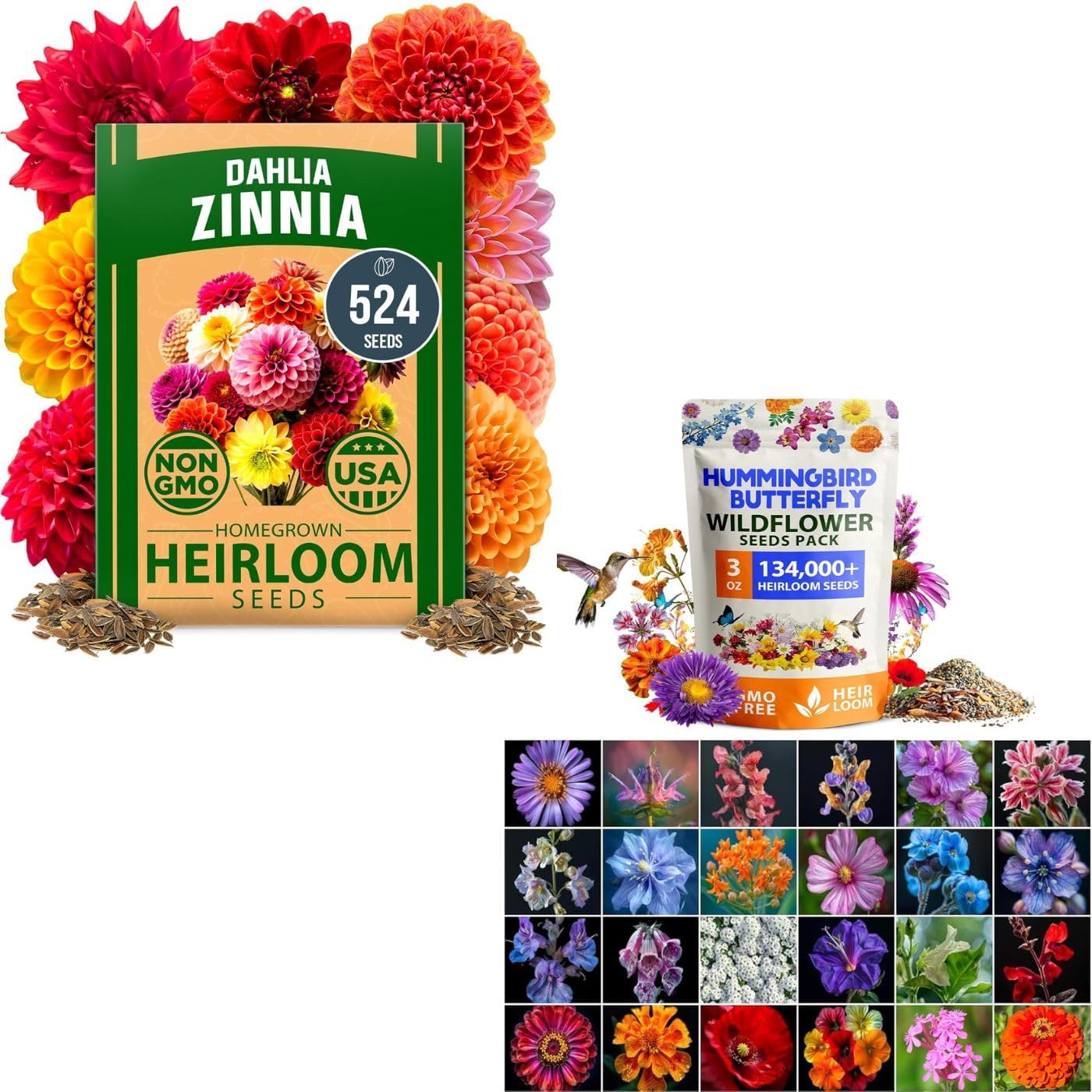 HOME GROWN Zinnia Dahlia Seeds Deal at Amazon: Save $3.70