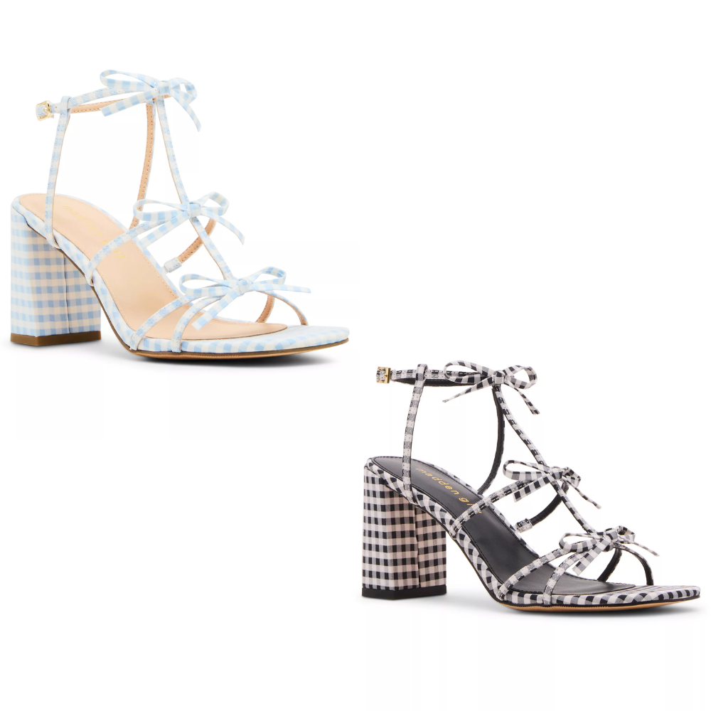 Madden Girl Lovely Bow Strappy Block-Heel Dress Sandals Deal at Macy’s