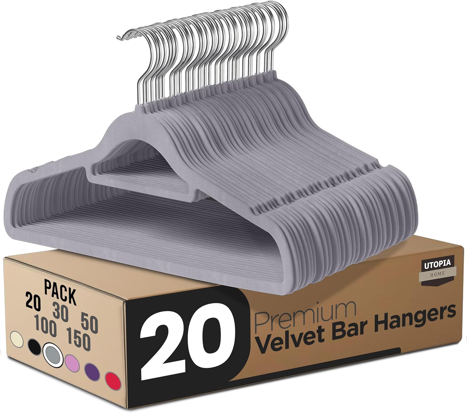 Utopia Home Premium Velvet Hangers 20 Pack - Non-Slip Clothe deal at Amazon