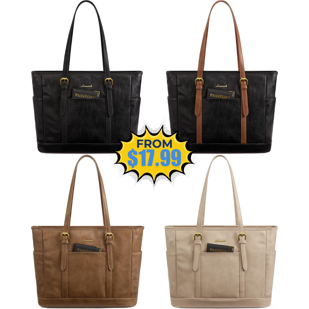 LOVEVOOK Women’s Soft Leather Tote Bag Promo at DealsFinders