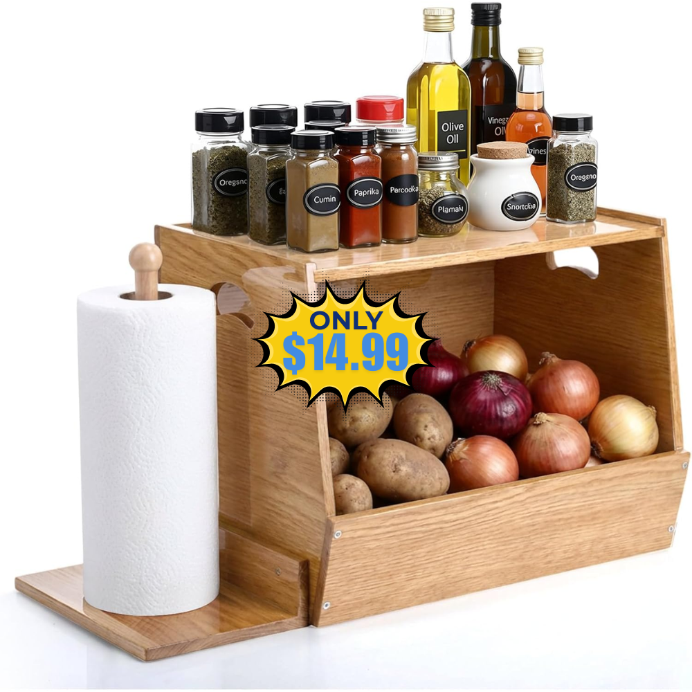 Wooden Potato and Onion Storage Bin Deal: Save 50% at Storage Bin