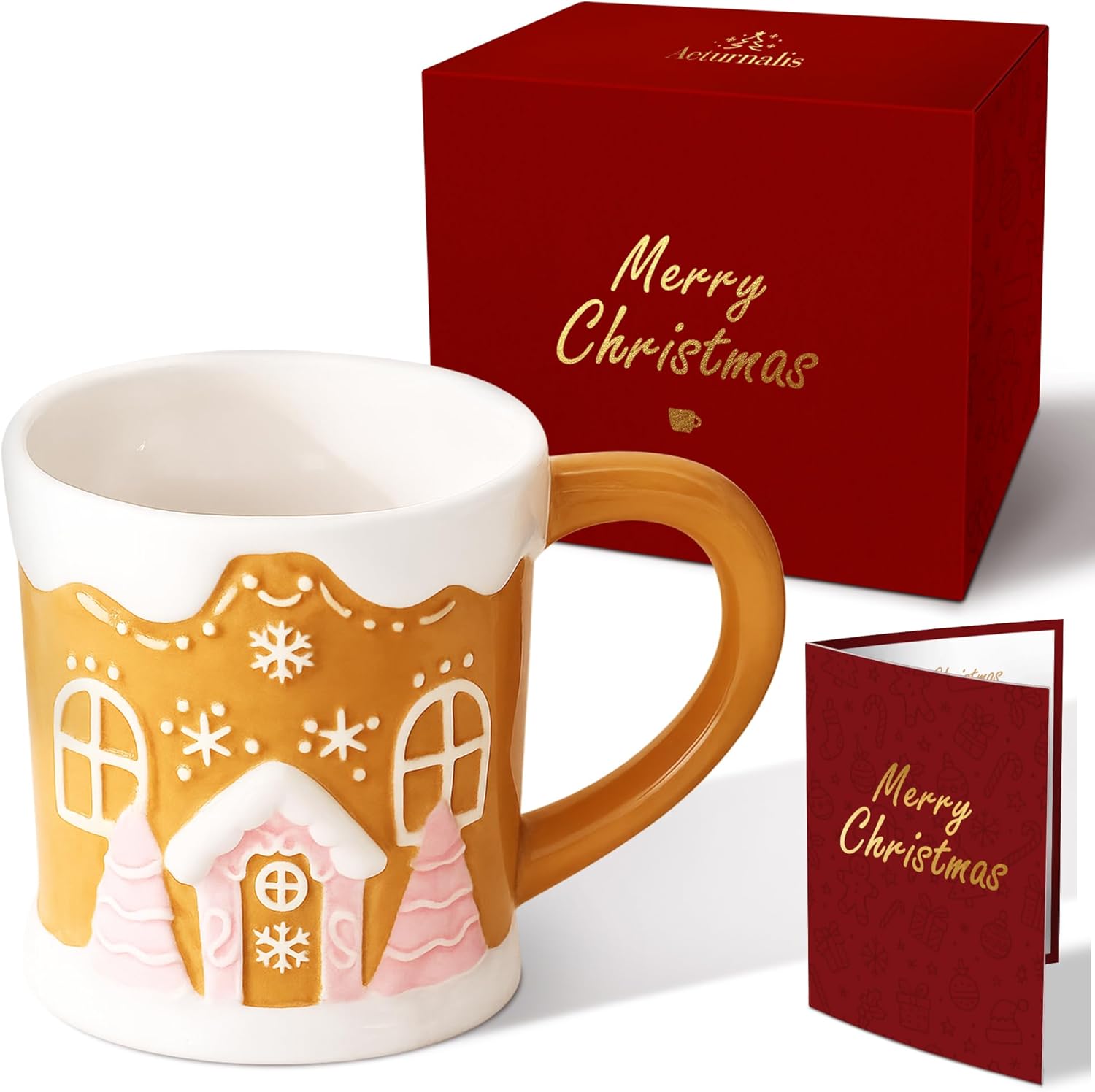 Aeturnalis Christmas Mugs - Holiday Card & Gift Box Included deal at Amazon