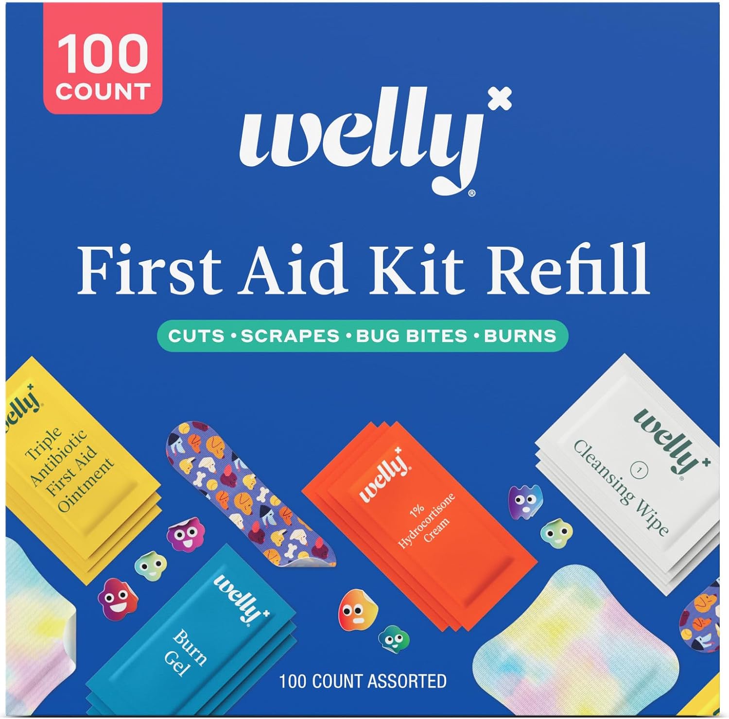 $13.xx Welly First Aid Kit Refill Carton 100 Count with Bandages