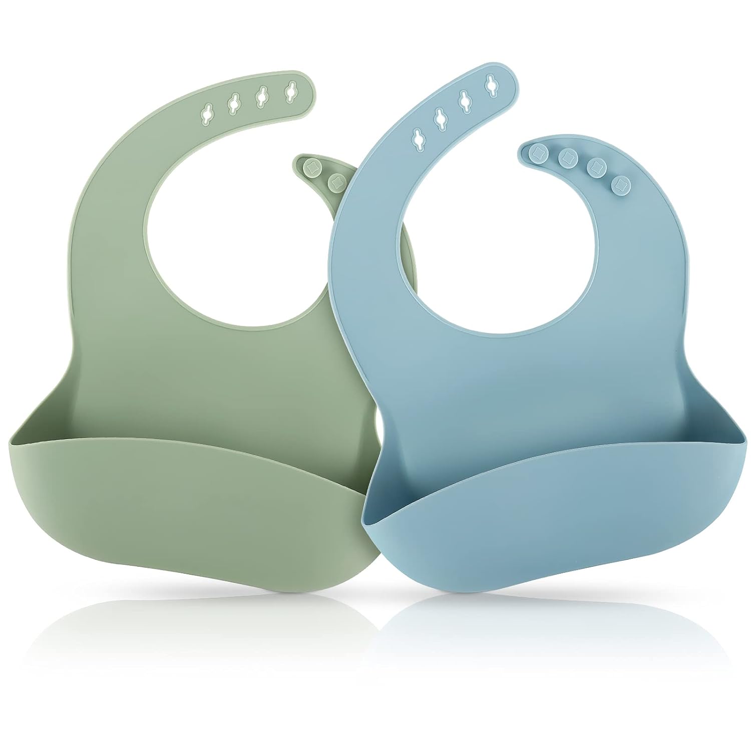 $4.xx Silicone Baby Bibs 2 Set Adjustable Waterproof Bibs fo deal at Amazon