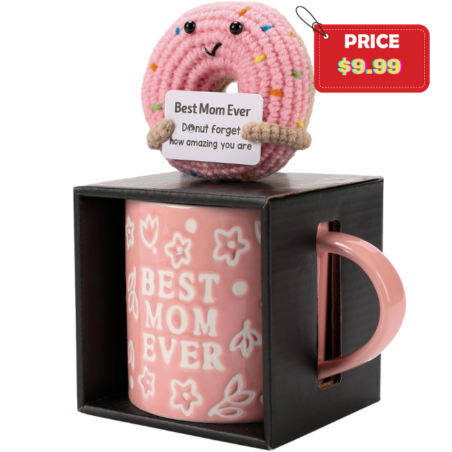 Mother’s Day Mug and Handmade Donut Crochet Gifts Set: Save 41%