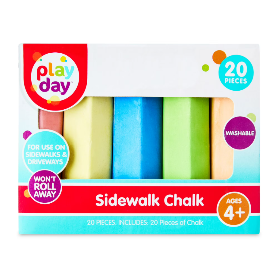 Play Day 20 Ct Multicolor Sidewalk Chalk Deal at Walmart: $0.98