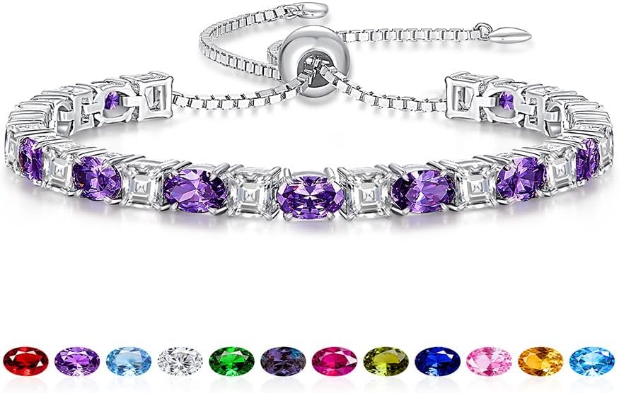 ETERMBOL Birthstone Tennis Bracelets for Women 925 Sterling  deal at Amazon