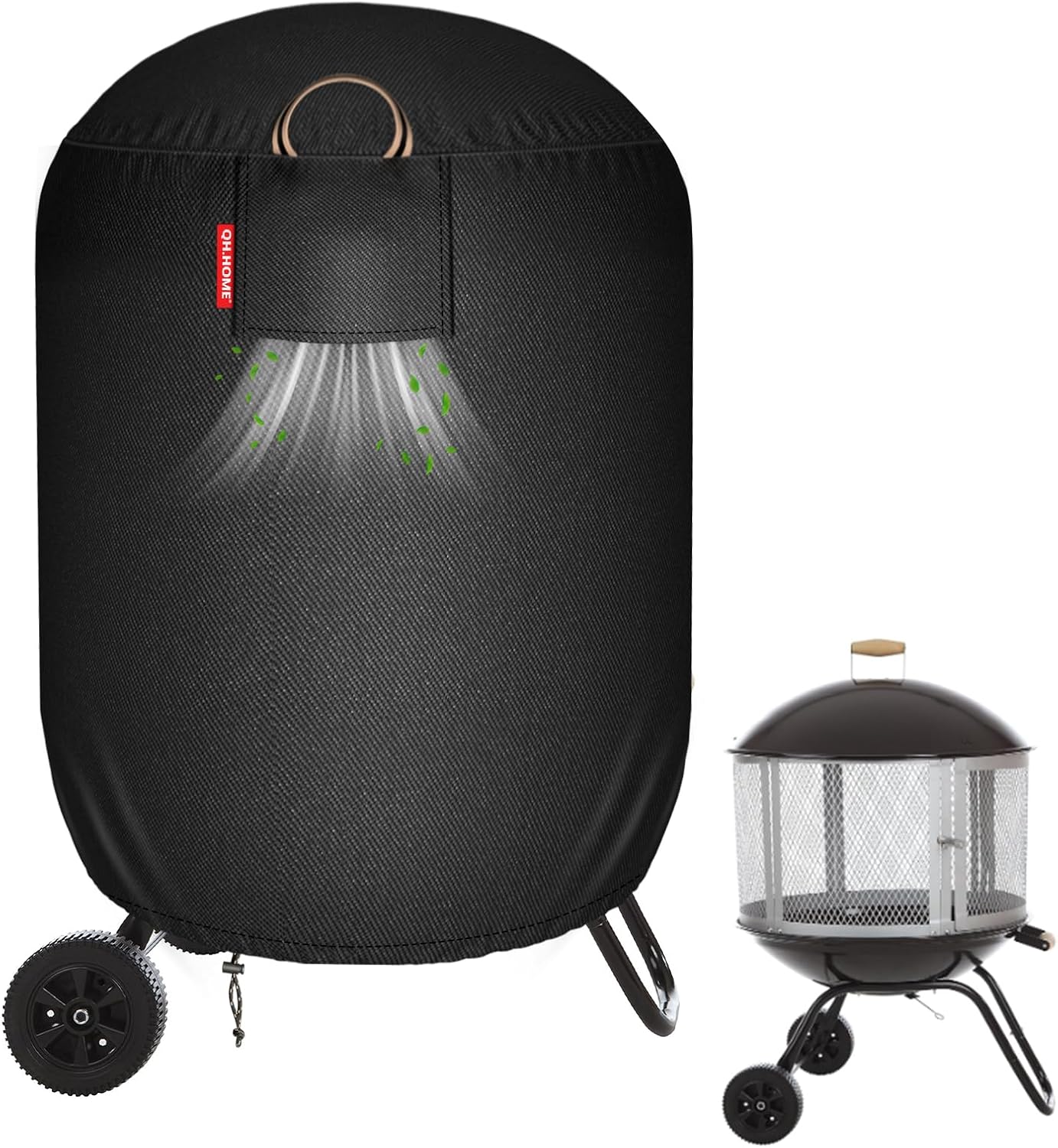 [2026 Upgraded 900D Fabric] Tall Fire Pit Cover Round for Fi deal at Amazon