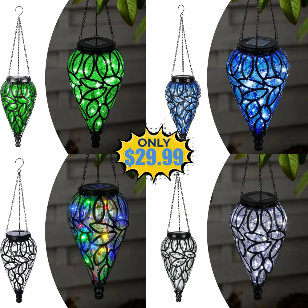 Solar Hanging Lantern Outdoor Lights Deal at Amazon