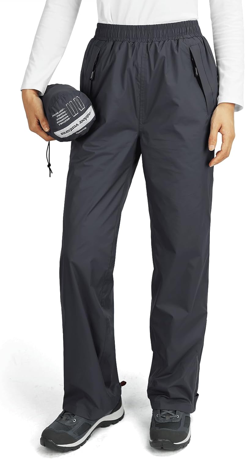 Outdoor Ventures Women's Rain Pants Packable Waterproof Hiki deal at Amazon