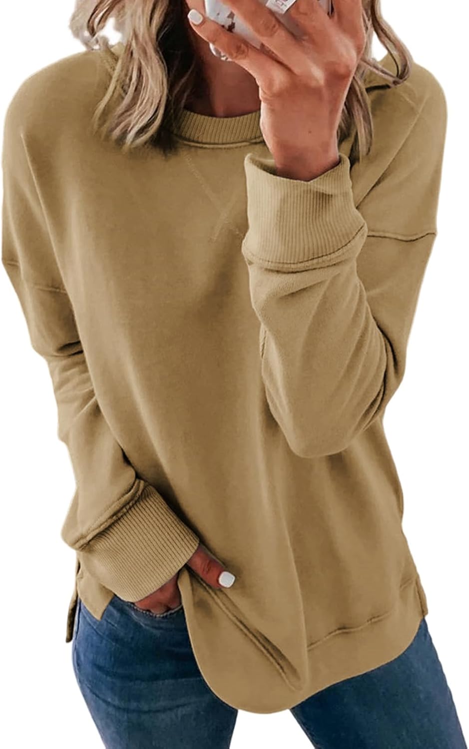 Dokotoo Womens Casual Long Sleeve Crewneck Sweatshirt Loose  deal at Amazon