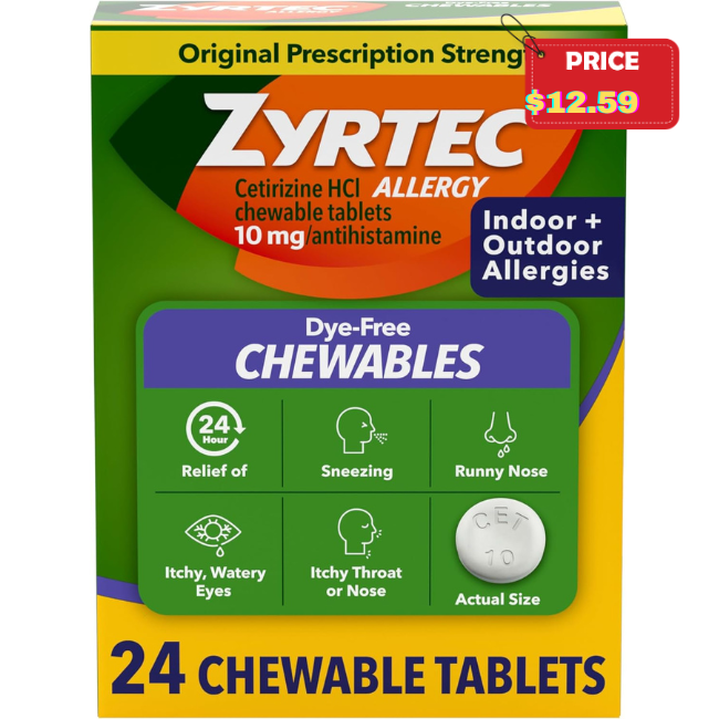 Allergy Relief Chewable Tablets Deal: Save 35%
