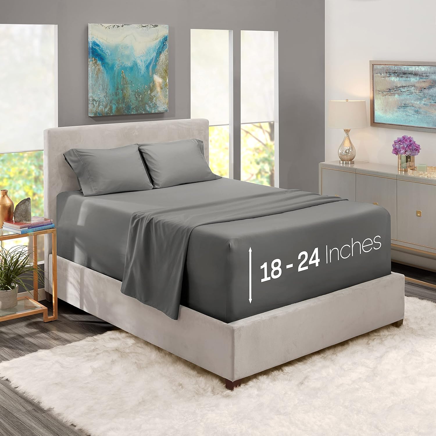 Nestl King Size Sheet Set, 4 Piece Extra Deep Pocket (18-24  deal at Amazon