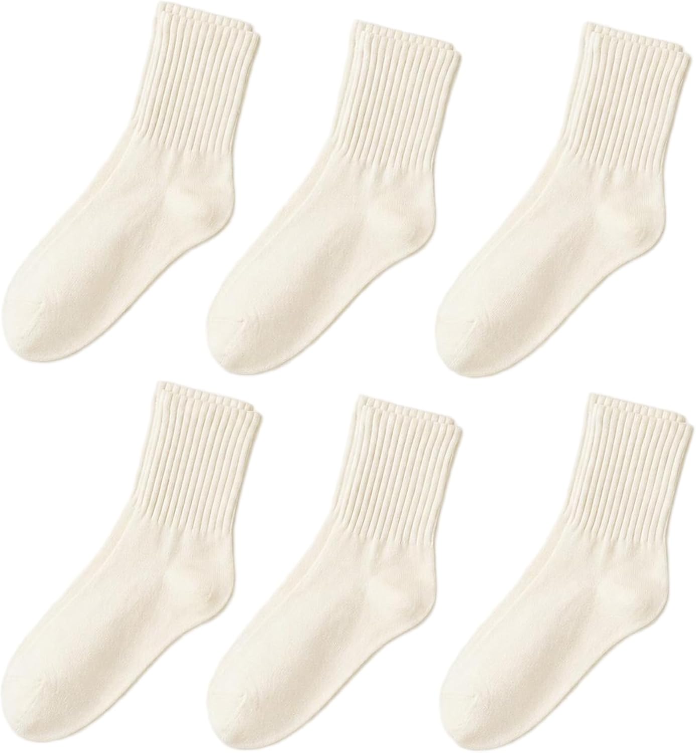 PCOIUYI 5/6 pairs crew socks for womens, No pilling socks,Casual