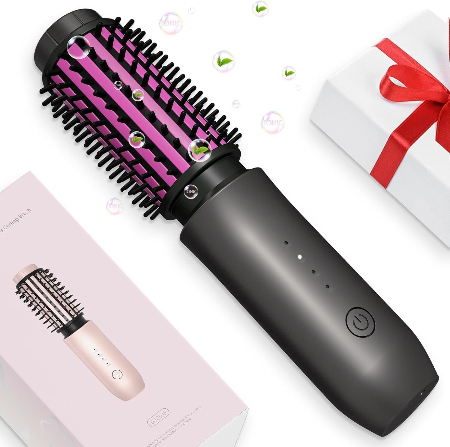 Mini Cordless Curling Iron Brush, Portable Hair Straightenin deal at Amazon