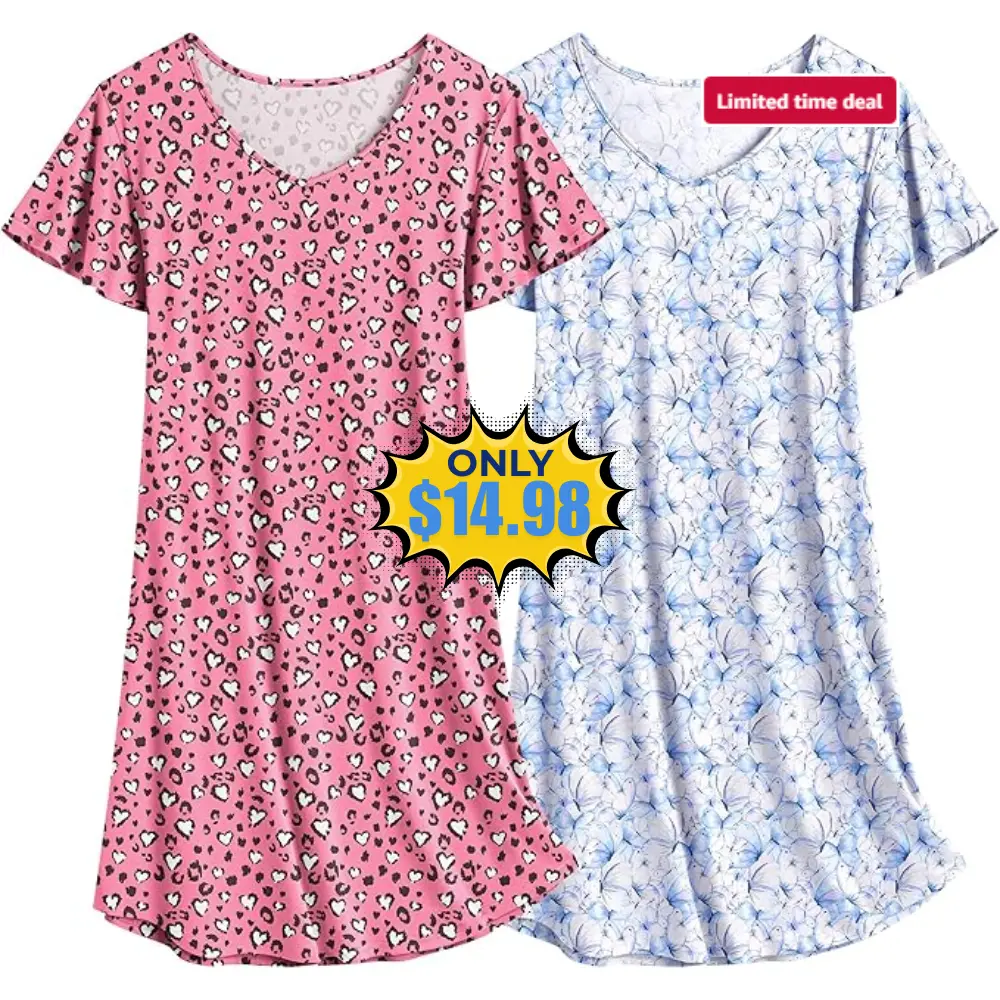 Ekouaer 2 Pack Women’s Nightgown Deal: Save 44%