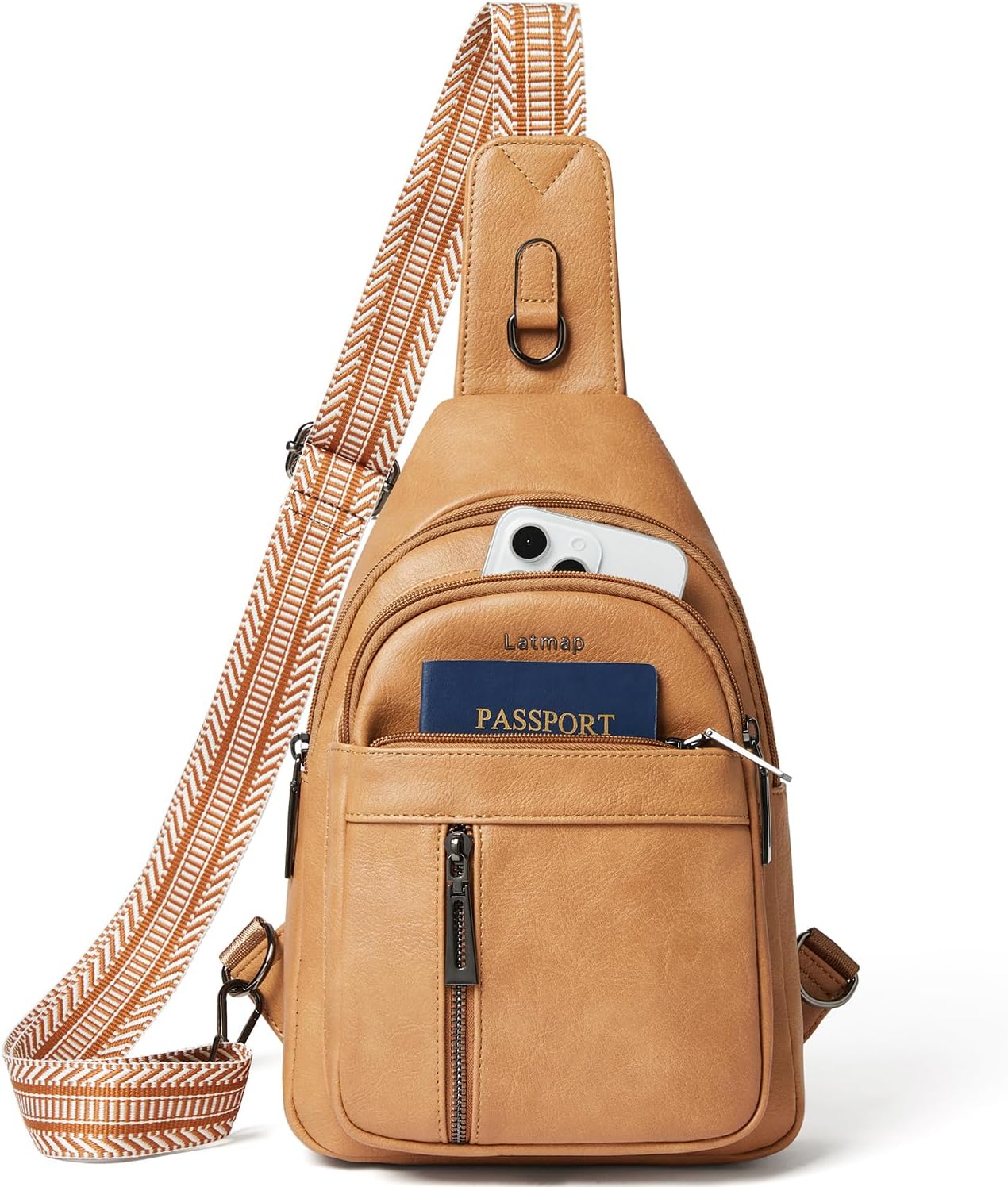 LATMAP 7L Sling Bag For Women Men Backpack Fanny Pack Crossbody C