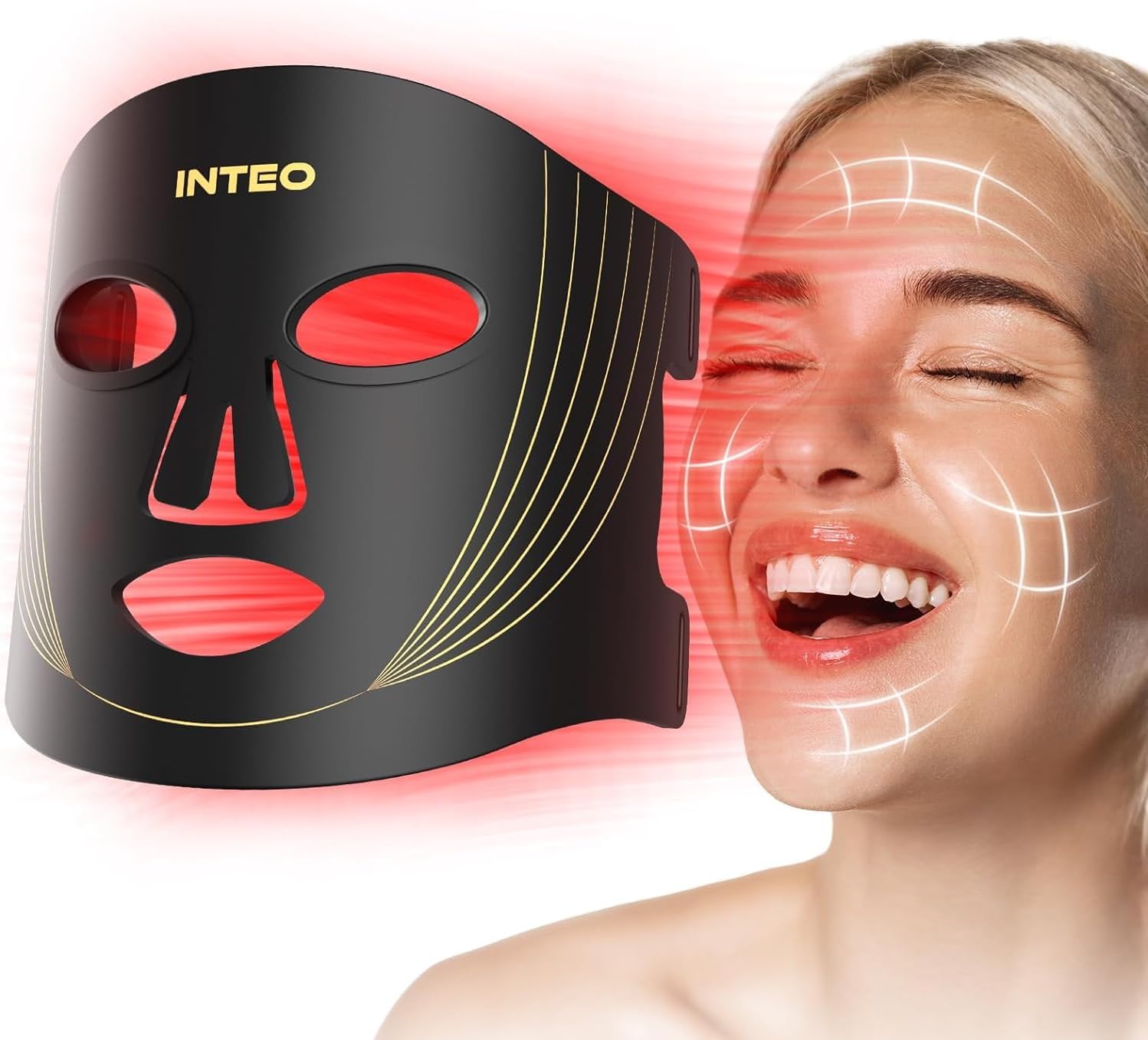 INTEO Red Light Therapy for Face, 3 Modes Portable Led Face  deal at Amazon