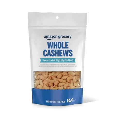 16oz Amazon Grocery Whole Cashews $5.75 at Amazon