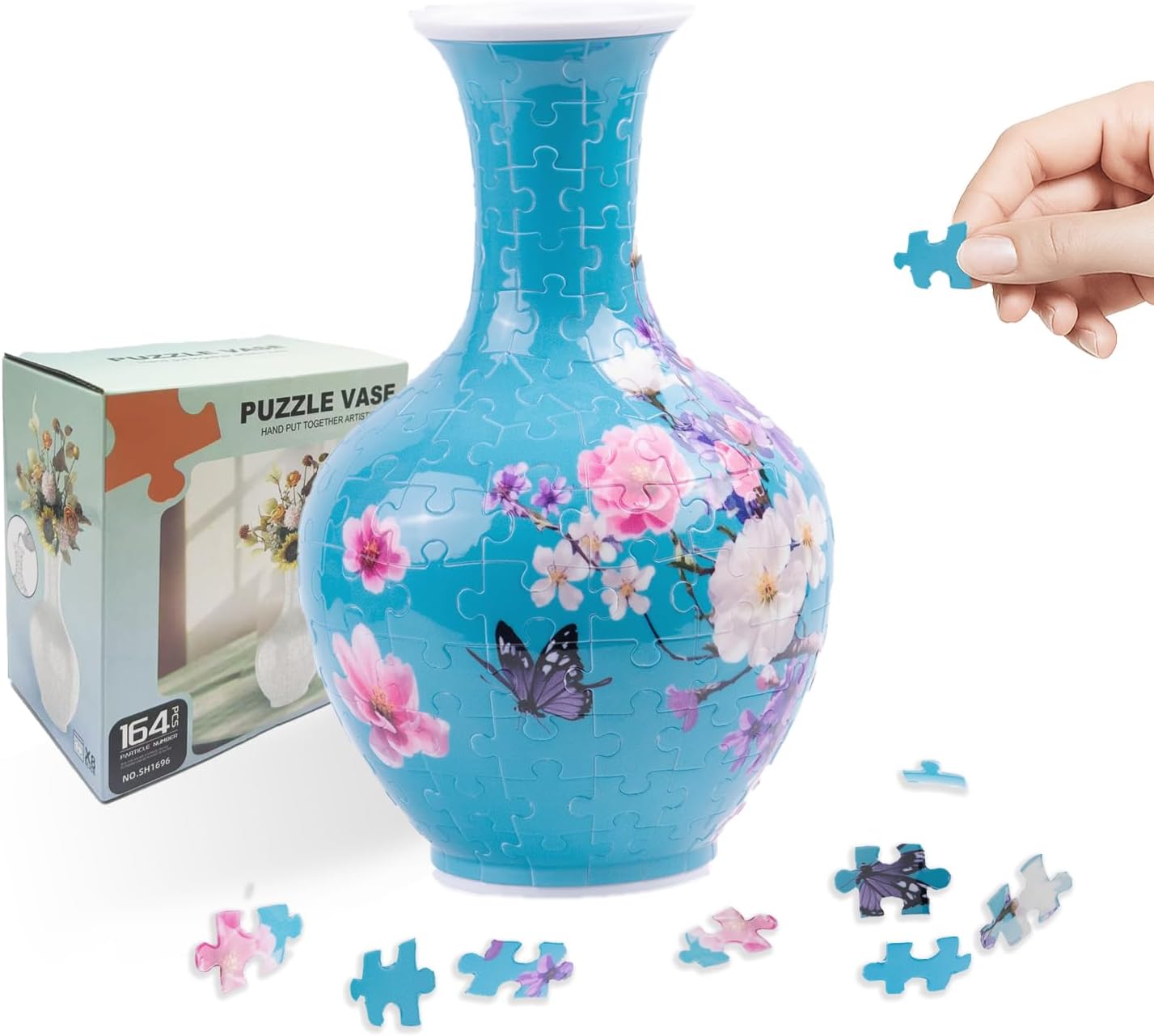 3D Puzzle Vase for Adults, 164-Piece Unique Curved Plastic F deal at Amazon