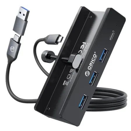 ORICO Desk-Mount 4-Port USB 3.0 Hub $11 at Amazon