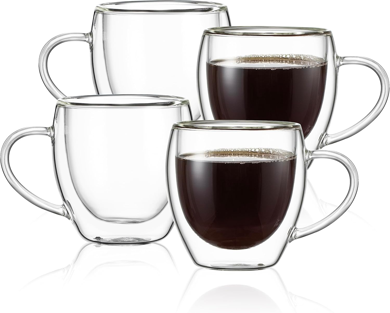 CNGLASS 5oz Espresso Mugs (Set of 4),Double Wall Insulated G deal at Amazon