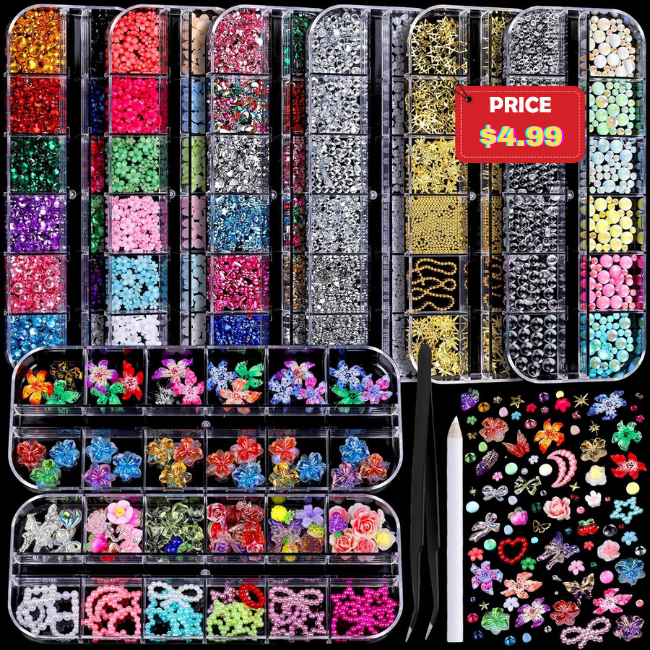 8-Box Nail Charms and Gems Deal: Save 50%